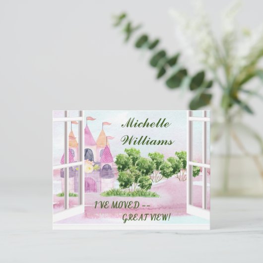 私はおもしろいを移動クラシックした新しい近所の移動 案内ポストカード (スタンド正面)