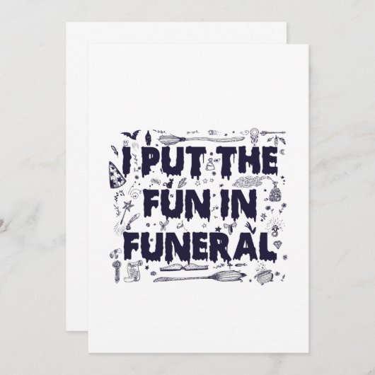 私はおもしろいを葬式ハロウィンおもしろいWiに不気味入れた 招待状 (正面/裏面)