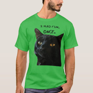 私はおもしろいを黒猫と引用文予測できなしたことがある Tシャツ