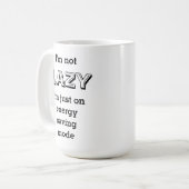 私はおもしろいエネルギーのモードで怠け者ではな救い コーヒーマグカップ (正面左)