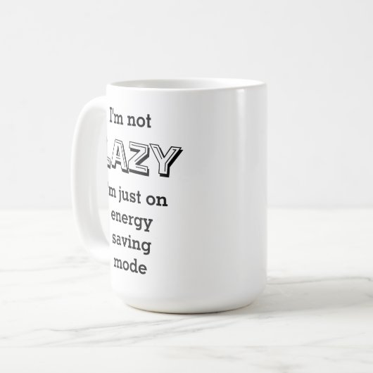私はおもしろいエネルギーのモードで怠け者ではな救い コーヒーマグカップ (正面左)
