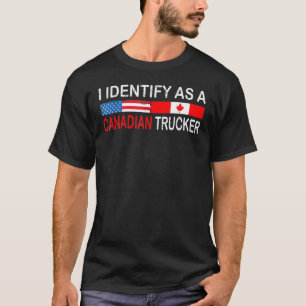 私はおもしろいカナダのトラック運転手の自由の詐欺師として識別する Tシャツ