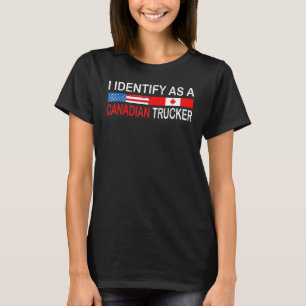 私はおもしろいカナダのトラック運転手の自由の詐欺師として識別する Tシャツ