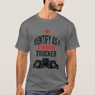 私はおもしろいカナダのトラック運転手の自由の詐欺師として識別する Tシャツ