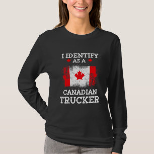 私はおもしろいカナダのトラック運転手の自由の詐欺師として識別する Tシャツ