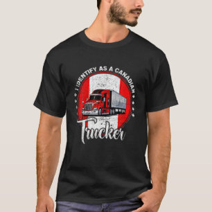 私はおもしろいカナダのトラック運転手の自由の詐欺師として識別する Tシャツ