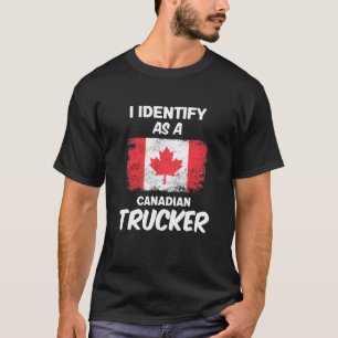 私はおもしろいカナダのトラック運転手の自由の詐欺師として識別する Tシャツ