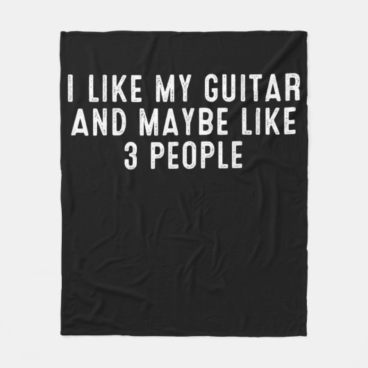 私はおもしろいギターが好きで、3人が好きかもしれない。 フリースブランケット (正面)