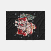 私はおもしろいクリスマスのトランプの家にユーモアのある帰る フリースブランケット (正面(横))