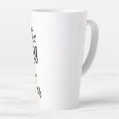 私はおもしろいコーヒーが言う時から働き始める カフェラテマグ (右アングル)