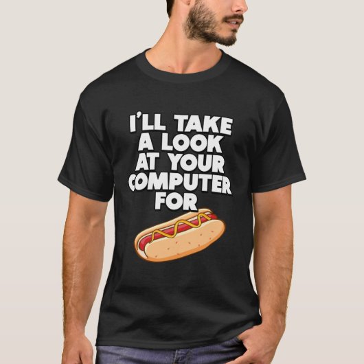 私はおもしろいコーヒーのためのあなたのコンピュータを見る Tシャツ (正面)