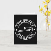 私はおもしろいトランペットプレーヤーTrの無音トロンボーンを破壊 カード (黄色い花)