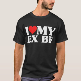 私はおもしろいハート私の元のボーイフレンドが大好き私の元のBF Tシャツ