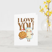 私はおもしろいバレンタインのカードが大好き カード (黄色い花)
