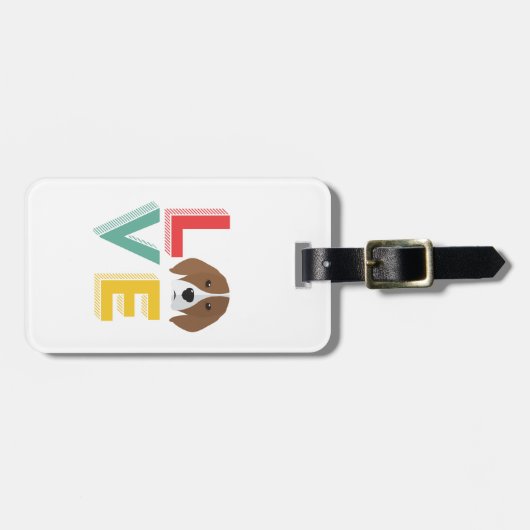 私はおもしろいビーグル大好き私の犬の子犬の恋人ハート ラゲッジタグ (正面横)