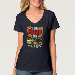 私はおもしろいピザとチキンナゲットチキンヌッグだ Tシャツ