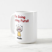 私はおもしろいフッツマグを鳴らす行く コーヒーマグカップ (正面左)