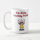 私はおもしろいフッツマグを鳴らす行く コーヒーマグカップ (左)