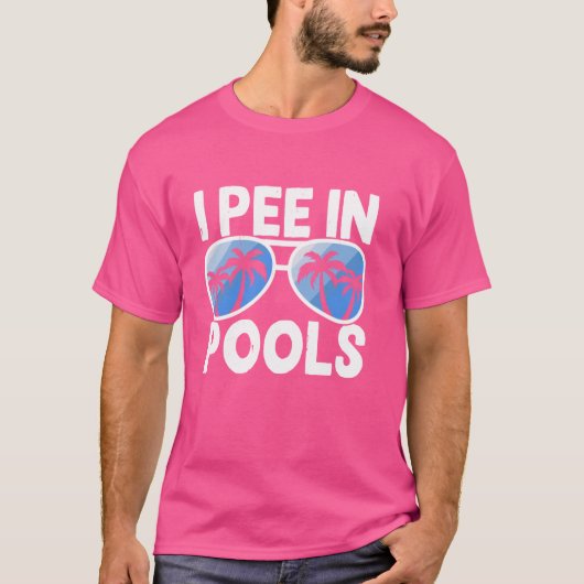 私はおもしろいプール眼鏡のビーチ夏 Tシャツ (正面)