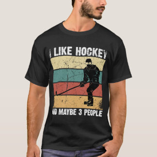 私はおもしろいホッケーが好きで、おそらく3人のヴィンテージ70' Tシャツ