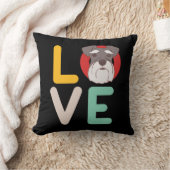 私はおもしろいミニチュアシュナウザーIハート犬愛好家が大好き クッション (ブランケット)