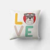 私はおもしろいミニチュアシュナウザーIハート犬愛好家が大好き クッション (裏面)