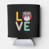 私はおもしろいミニチュアシュナウザーIハート犬愛好家が大好き 缶クーラー (裏面)