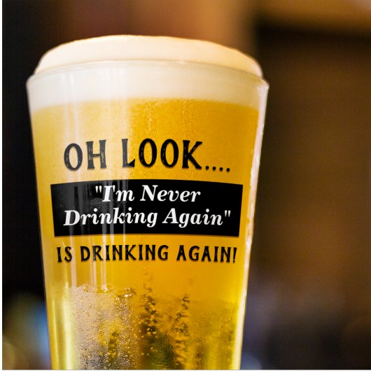 私はおもしろい二度と二日酔いの引用文を飲まない タンブラーグラス