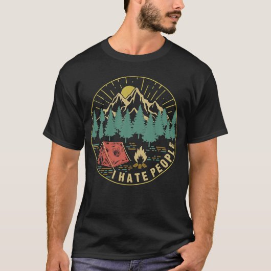 私はおもしろい人々のヴィンテージキャンプが嫌い Tシャツ (正面)