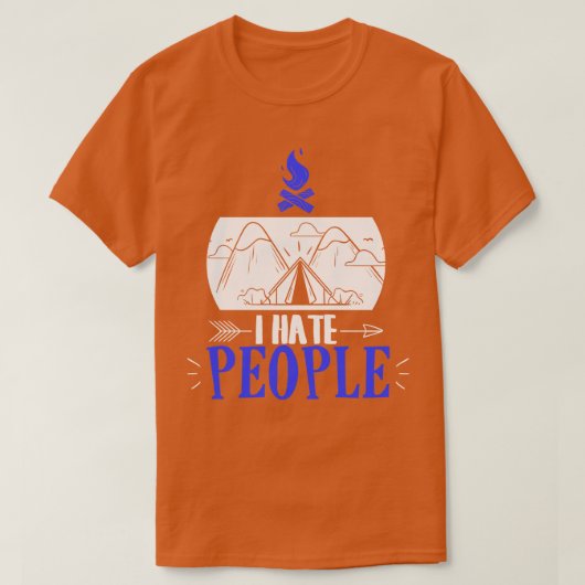私はおもしろい人々キャンピングプンイントロヴェールキャンパー嫌い Tシャツ (デザイン正面)