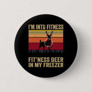 私はおもしろい冷凍庫でフィットネスフィットネス鹿に夢中だ 缶バッジ