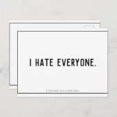 私はおもしろい君のバレンタイン葉書が嫌いだ インビテーションポストカード (正面/裏面)