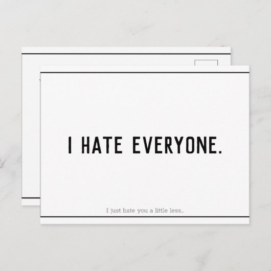 私はおもしろい君のバレンタイン葉書が嫌いだ インビテーションポストカード (正面/裏面)