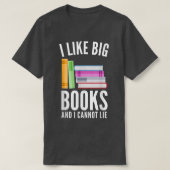 私はおもしろい大きな本が好きで虫が嘘をつけない Tシャツ (デザイン正面)