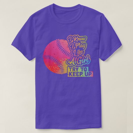 私はおもしろい女子遊ソフトボールの引用文が好き Tシャツ (デザイン正面)
