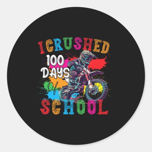 私はおもしろい学校のダートバイク愛好家の100日をつぶした ラウンドシール (正面)
