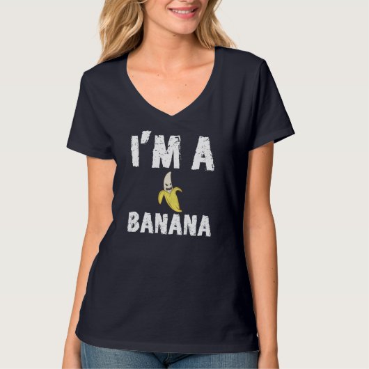 私はおもしろい怖いバナナだ Tシャツ (正面)