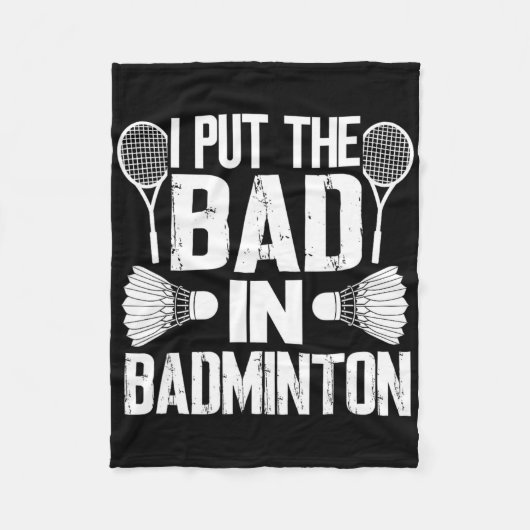 私はおもしろい悪い入れ – Badminton フリースブランケット (正面)