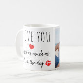 私はおもしろい愛する犬のバレンタインデーカスタムの写真 コーヒーマグカップ (正面左)