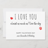 私はおもしろい愛する犬の恋人ハッピーバレンタイン日 シーズンカード (正面)