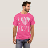 私はおもしろい憎い脚の日のトレーニングボディビル Tシャツ (正面フル)