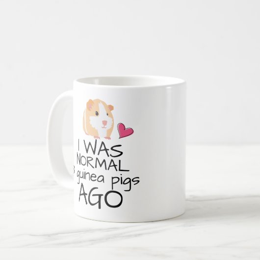 私はおもしろい普通の3モルモットだった コーヒーマグカップ (正面左)