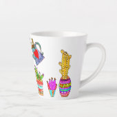 私はおもしろい植物のサボテンを濡らした カフェラテマグ (右)