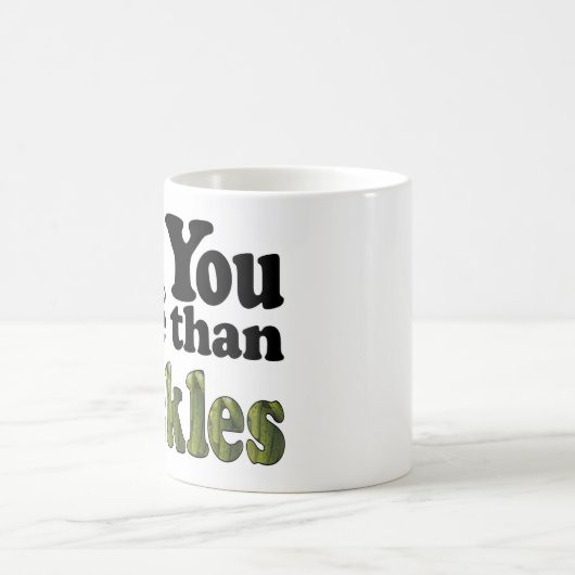 私はおもしろい漬物より愛してかわいい コーヒーマグカップ (中央)