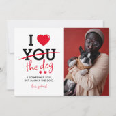 私はおもしろい犬のバレンタインが大好き シーズンカード (正面)