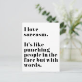 私はおもしろい皮肉引用文が大好き ポストカード (スタンド正面)