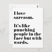 私はおもしろい皮肉引用文が大好き ポストカード (正面/裏面)