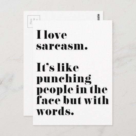 私はおもしろい皮肉引用文が大好き ポストカード (正面/裏面)