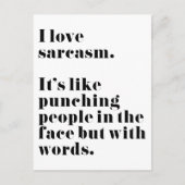 私はおもしろい皮肉引用文が大好き ポストカード (正面)