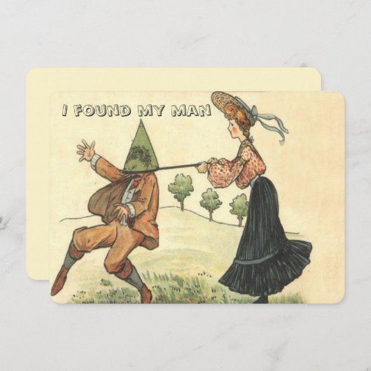 私はおもしろい自分の男を見つけた 招待状 (正面/裏面)